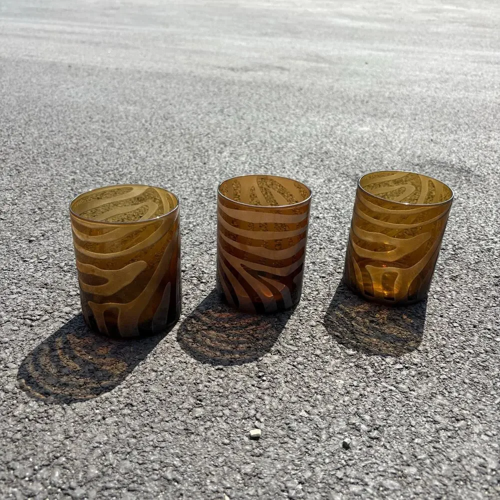3 zebra print matte brown finish glasses